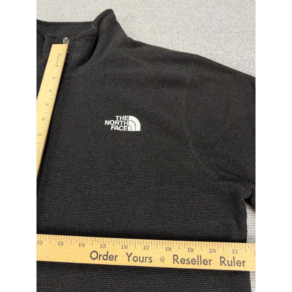 The North Face Mens Large Charcoal Grey Quarter Zip Fleece Pullover Sweater